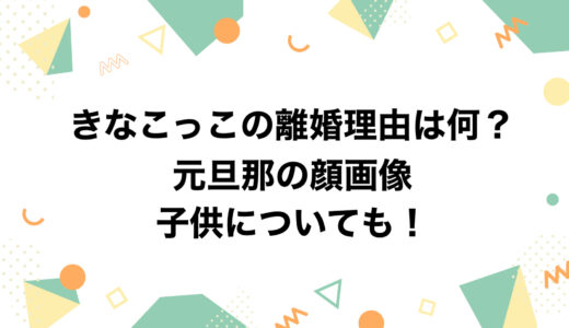 きなこっこの離婚理由は何？元旦那の顔画像や子供についても！